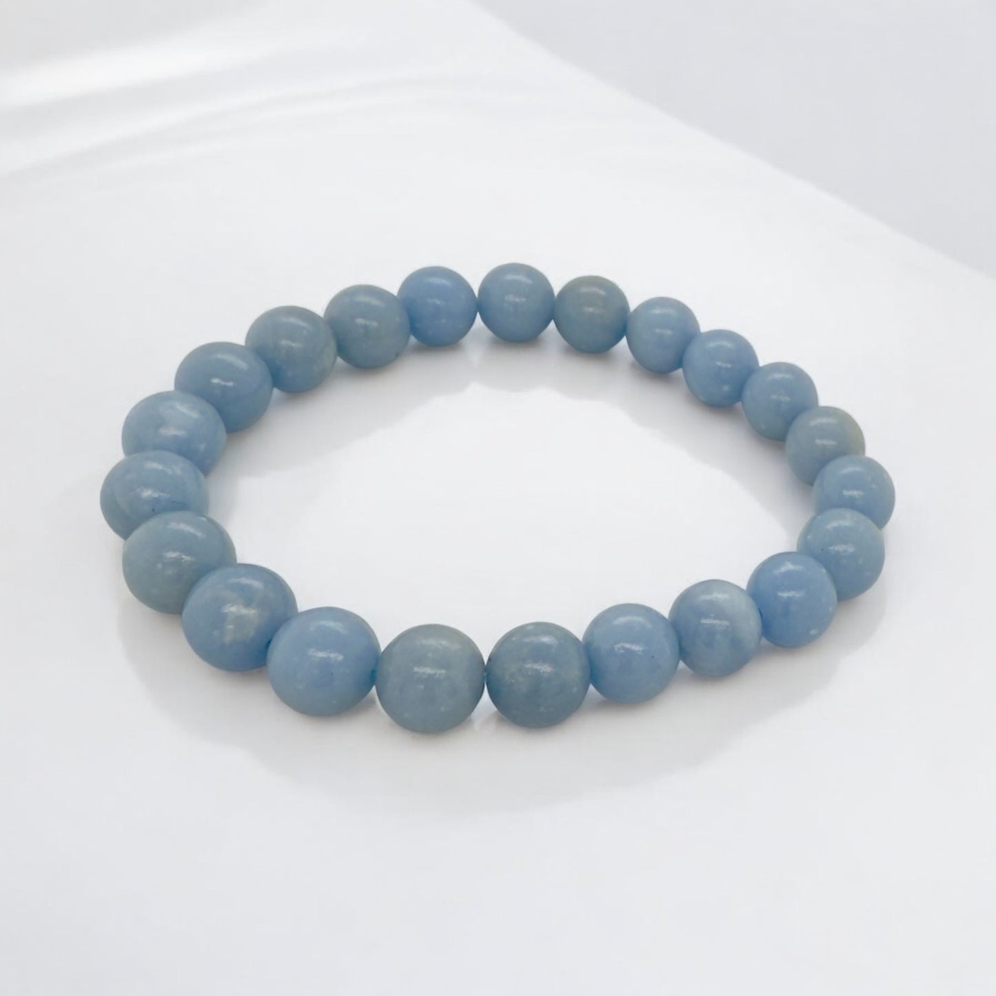 Angelite bracelet with rare natural stones 8mm