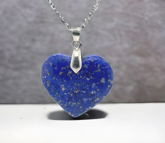 Lapis Lazuli Gemstone Heart Pendant