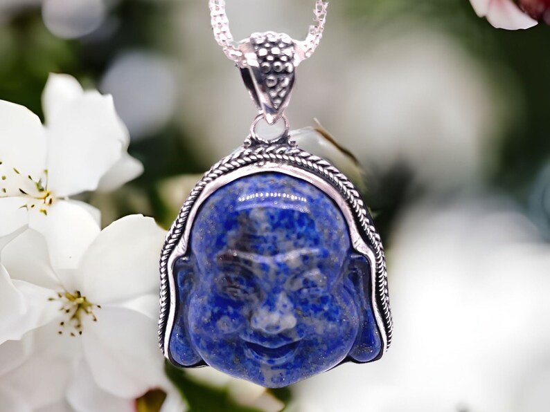 Lapis Lazuli Pencil Buddha Pendant