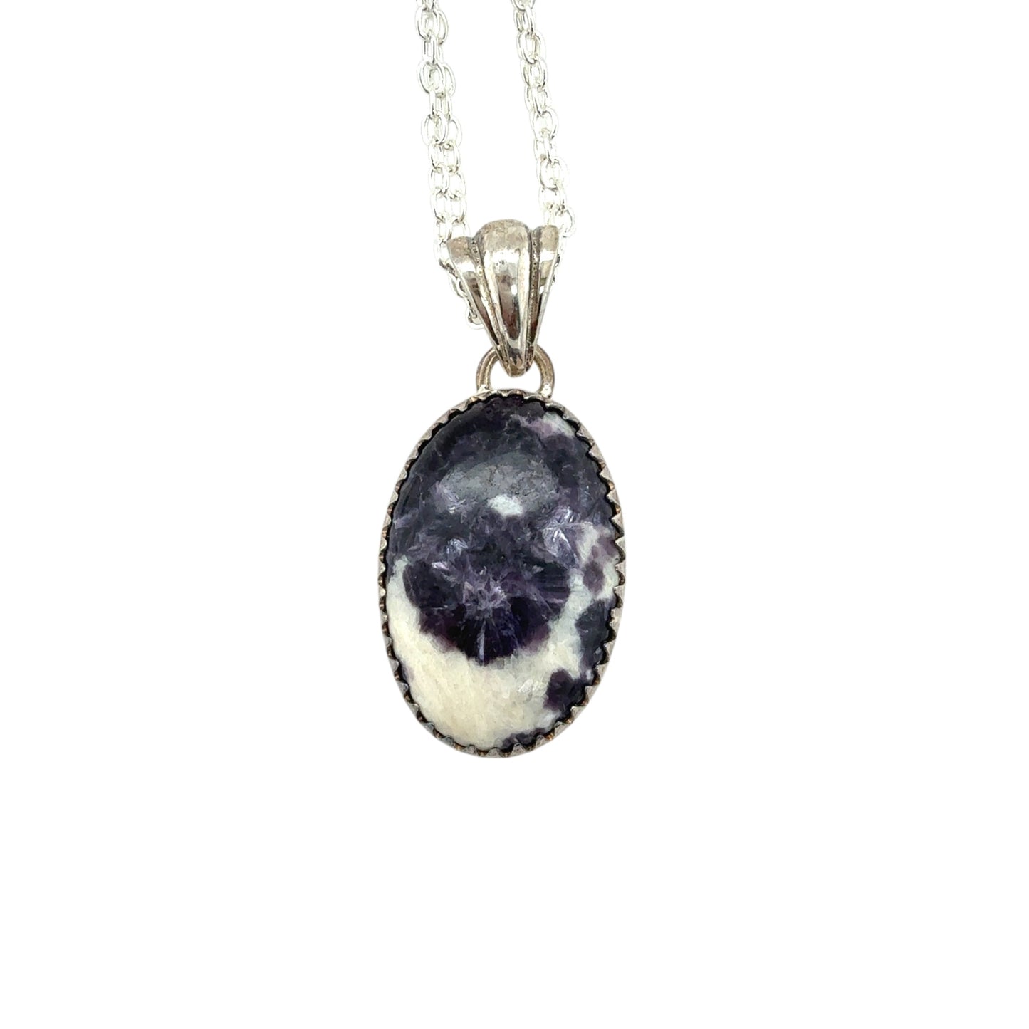 Lepidolite Oval 925 Sterling Silver Oval Pendants