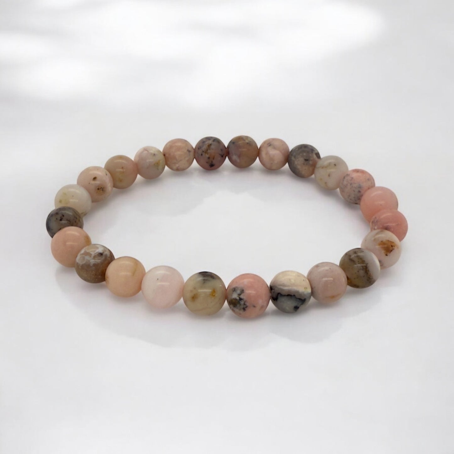 Pink Opal Handmade Stretch Bracelet 8mm